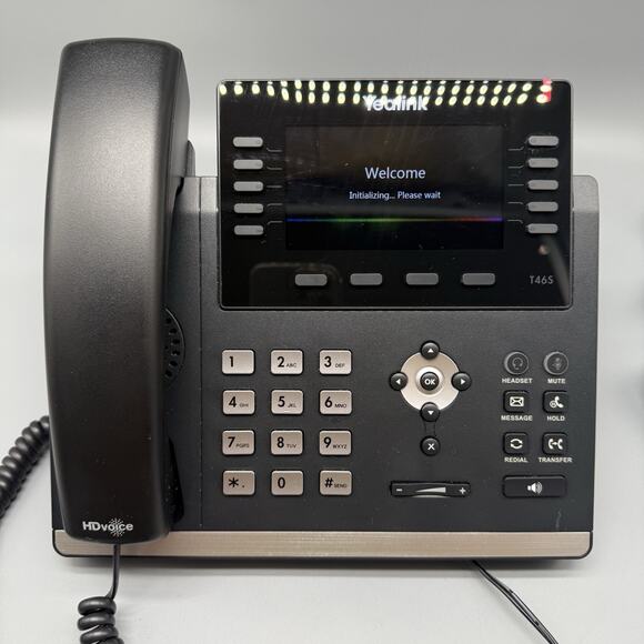 Yealink SIP T46S VoIP IP Business Phone Black Gigabit HD Display Tested - Picture 1 of 10